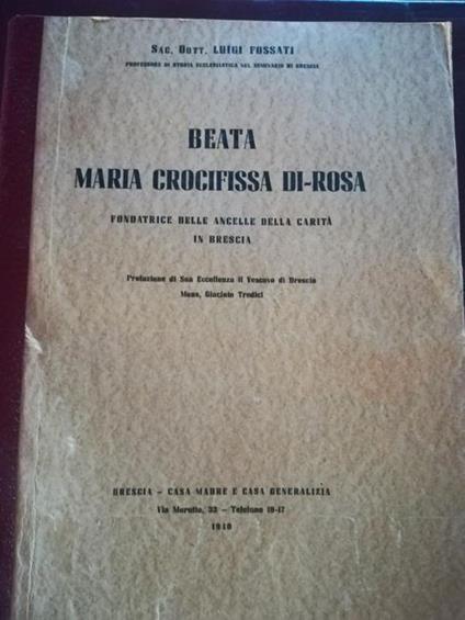 Beata Maria Crocifissa Di - Rosa - Luigi Fossati - copertina