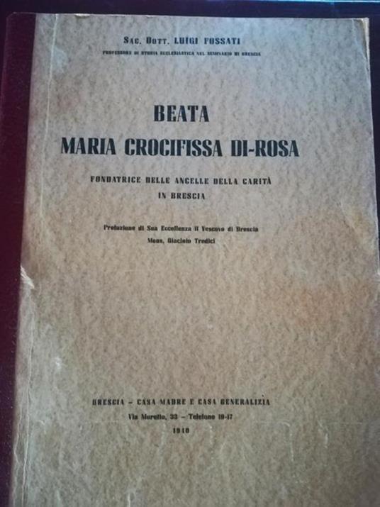 Beata Maria Crocifissa Di - Rosa - Luigi Fossati - copertina