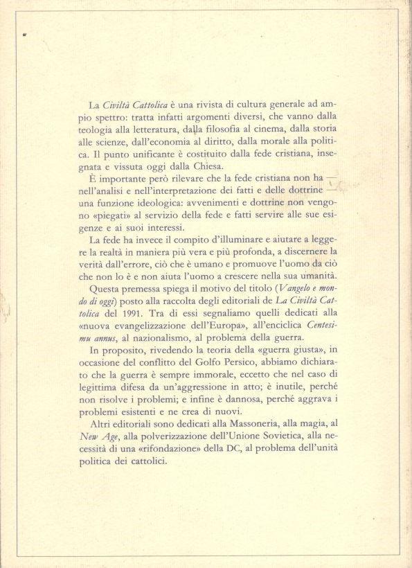 Vangelo e mondo di oggi