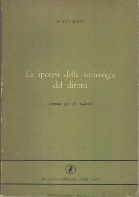 Le ipotesi della sociologia del diritto - copertina