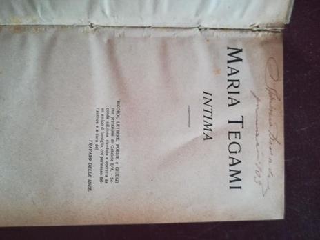 Maria Tegami intima - copertina
