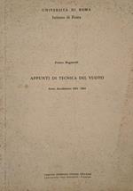 Appunti di tecnica del vuoto (AA 1963 - 1964)