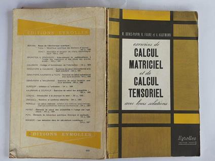 Esercices de Calcul Matriciel et de Caldul Tensoriel - copertina