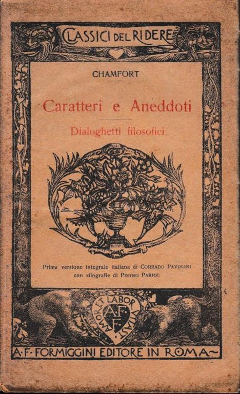 Caratteri e Aneddoti. Dialoghetti filosofici - Nicolas de Chamfort - copertina