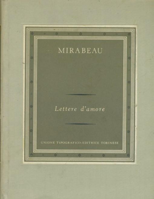 Lettere d'amore - Honoré G. comte de Mirabeau - copertina