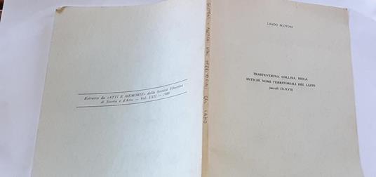 Trasteverina, collina, isola. Antichi nomi territoriali del Lazio - Lando Scotoni - copertina