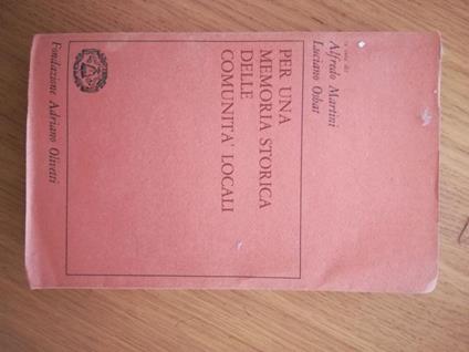 Per una memoria storica della comunità locali - Martini - copertina