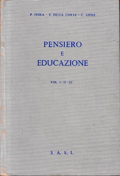Pensiero e educazione, vol I-II-III - copertina