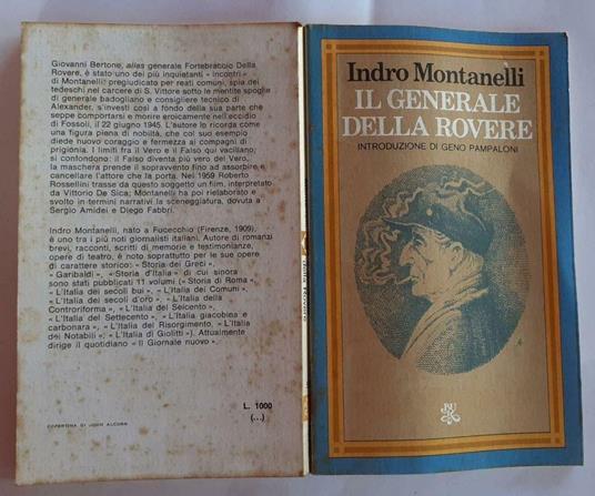 Il generale Della Rovere - Indro Montanelli - copertina