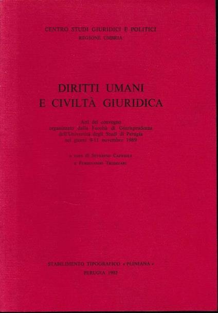 Diritti umani e civiltà giuridica - Severino Caprioli - copertina