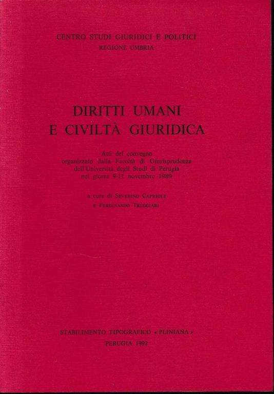 Diritti umani e civiltà giuridica - Severino Caprioli - copertina