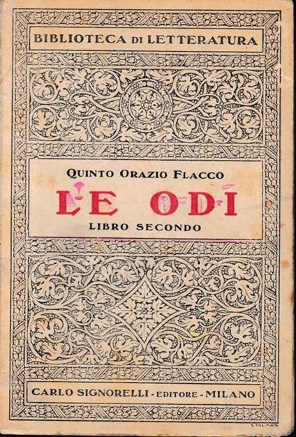 Le  odi, libro secondo - Quinto Orazio Flacco - copertina