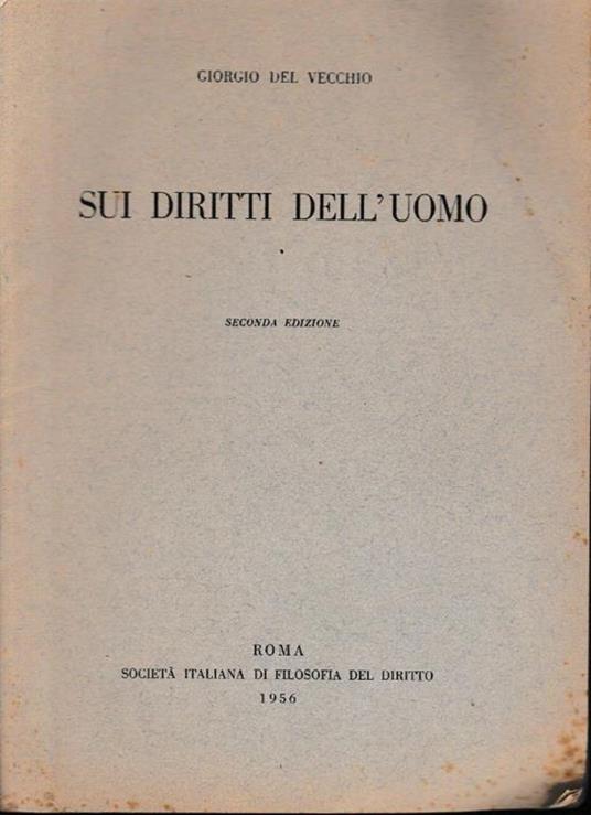 Sui diritti dell'uomo - Giorgio Del Vecchio - copertina