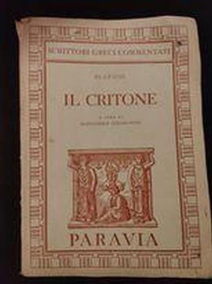 Il  critone - Platone - copertina