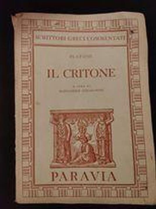 Il  critone - Platone - copertina