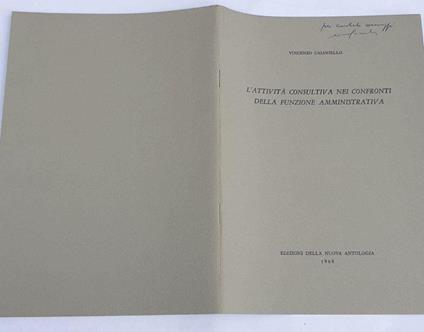 L' attivita' consultiva nei confronti della funzione amministrativa - Vincenzo Caianiello - copertina