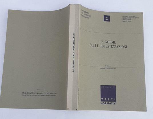 Le norme sulle privatizzazioni - copertina