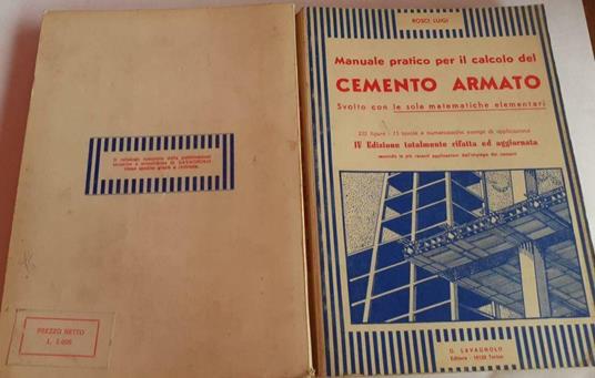 Manuale pratico per il calcolo del cemento armato - Luigi Rosci - copertina