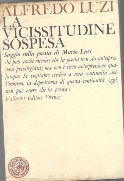 La vicissitudine sospesa - Alfredo Luzi - copertina