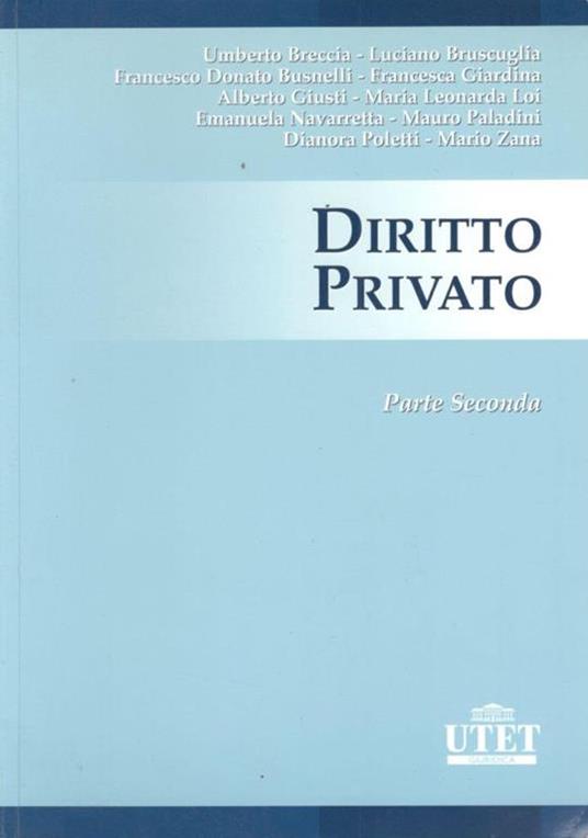 Diritto privato (parte seconda) - copertina