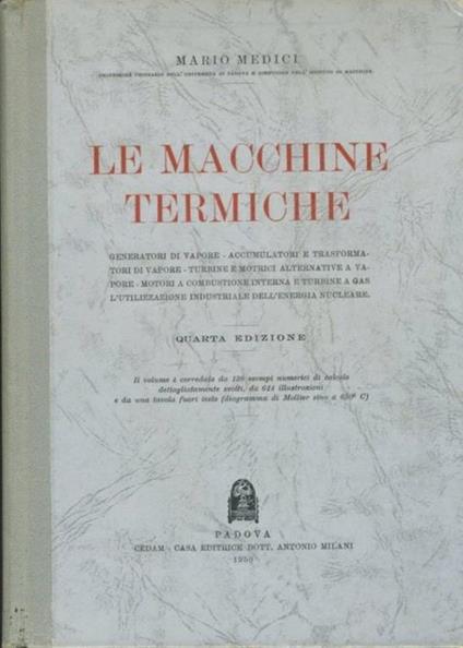 Le macchine termiche - Mario Medici - copertina