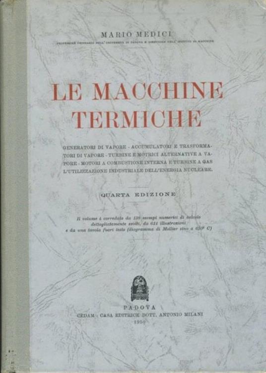 Le macchine termiche - Mario Medici - copertina