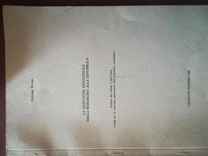 La questione meridionale dalla monarchia alla repubblica - Giovanni Russo - copertina