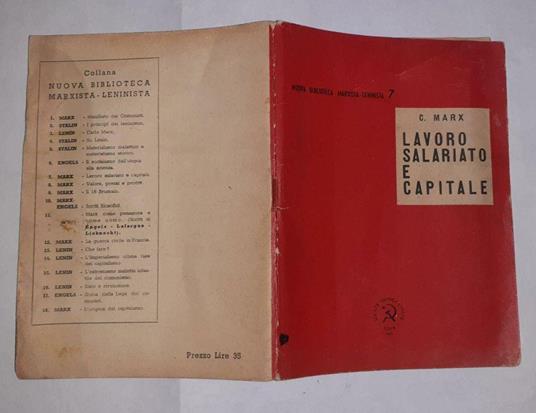 Lavoro salariato e capitale - Karl Marx - copertina