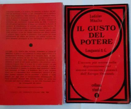 Il  gusto del potere - Ladislav Mnacko - copertina