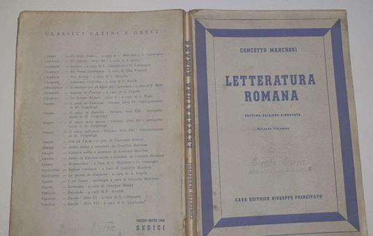 Letteratura romana - Concetto Marchesi - copertina