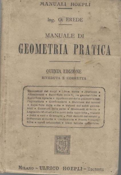 Manuale di geometria pratica (quinta edizione) - copertina