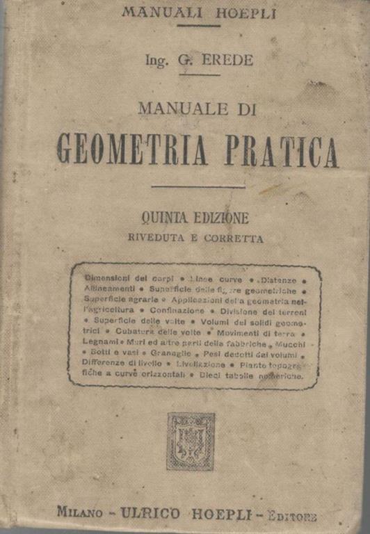 Manuale di geometria pratica (quinta edizione) - copertina
