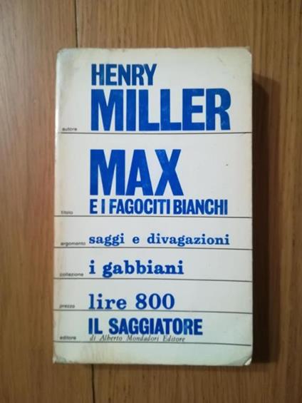 Max e i fagociti bianchi - Henry Miller - copertina