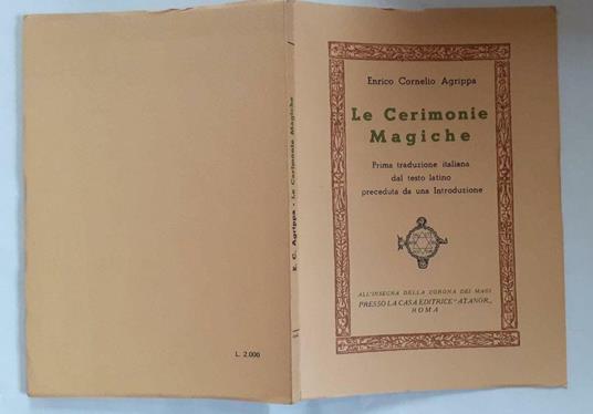 Le cerimonie magiche - Cornelio Enrico Agrippa - copertina