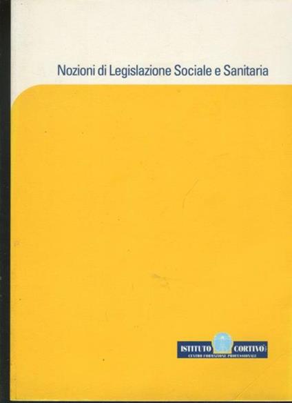 Nozioni di legislazione sociale e sanitaria - copertina