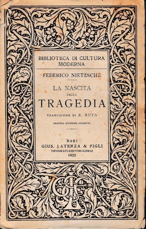 La  nascita della tragedia ovvero ellenismo e pessimismo - Friedrich Nietzsche - copertina