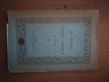 Le origini della civiltà italica - Ugo A. Rellini - copertina