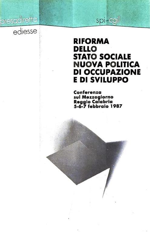 Riforma dello stato sociale nuova politica di occupazione e sviluppo - copertina