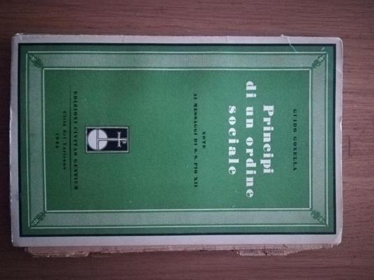 Principi di un ordine sociale - Guido Gonella - copertina