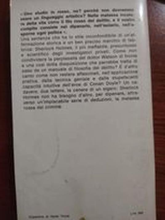 Uno  studio in rosso - Arthur Conan Doyle - copertina