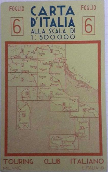 Carta d'Italia alla scala di 1:500000, foglio n.6 - copertina