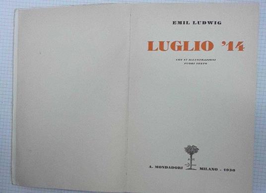 Luglio '14 - Emil Ludwig - copertina