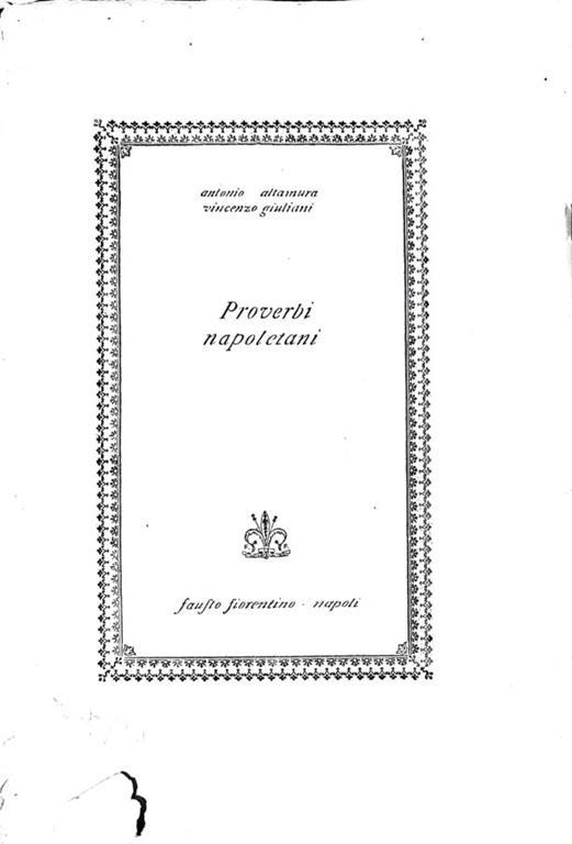 Proverbi napoletani - copertina