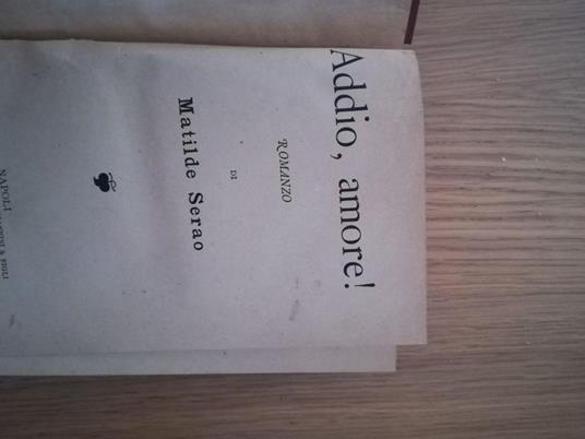 Addio, amore! - Matilde Serao - copertina