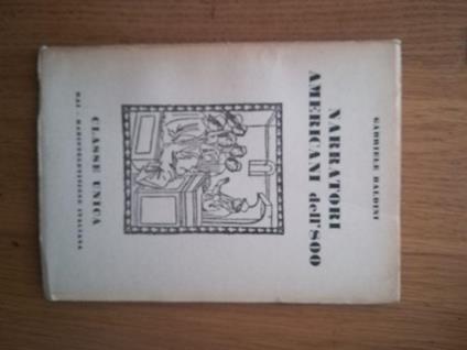 Narratori americani dell'800 - Gabriele Baldini - copertina