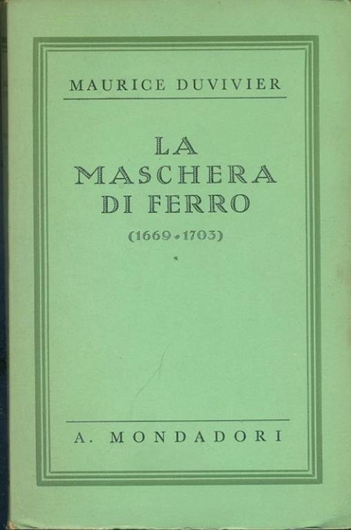 La maschera di ferro - copertina