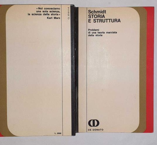 Storia e struttura - Schmidt - copertina