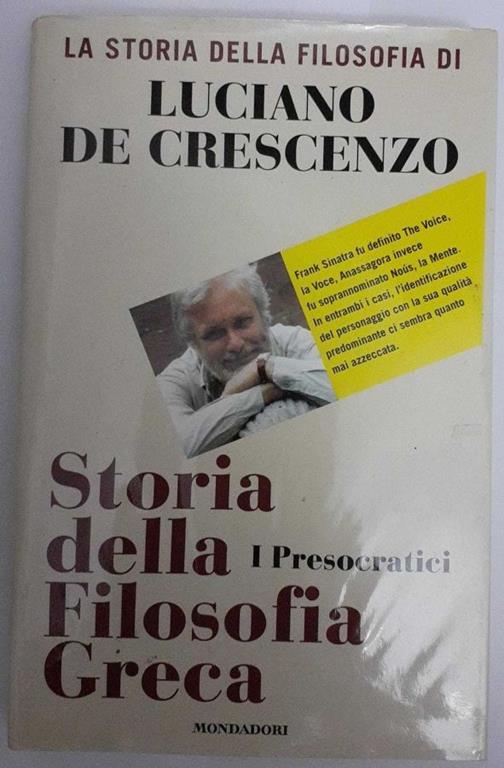 La storia della filosofia greca - Luciano De Crescenzo - copertina