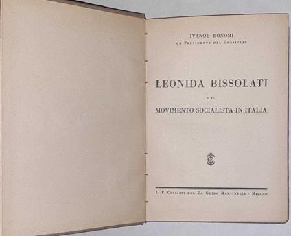 Leonida Bissolati - Ivanoe Bonomi - copertina