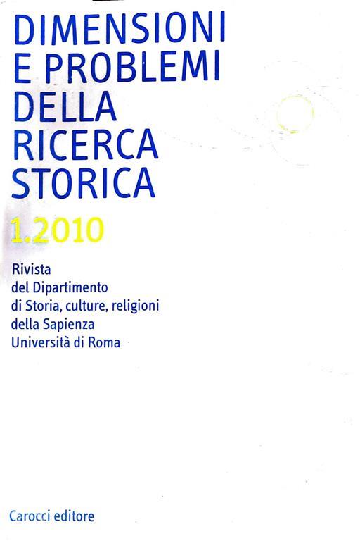 Dimensioni e problemi della ricerca storica 1.2020 - copertina